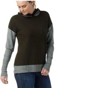 Smartwool Shadow Pine Colourblock Hooded Crew Sweater Small Charcoal Grey